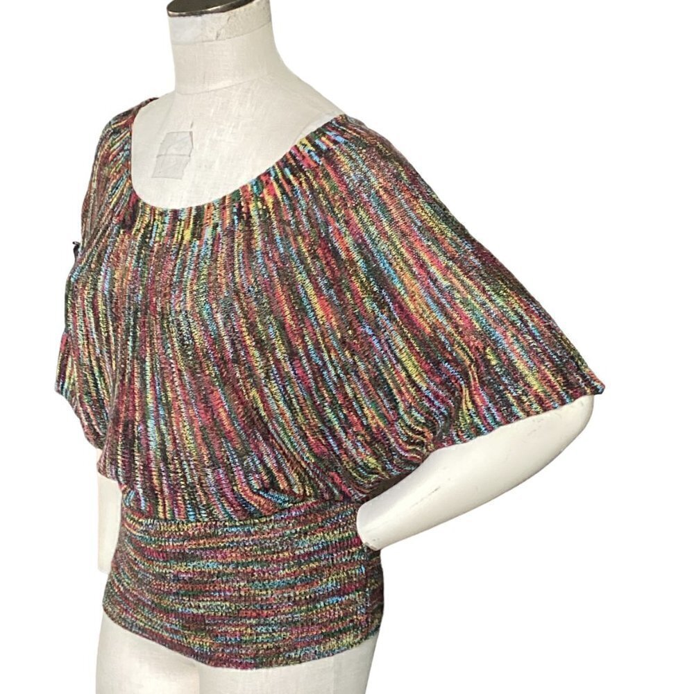 Forever 21 Multicolor Dolman Sleeve Knit‎ Top Sz M #228i - Picture 6 of 9